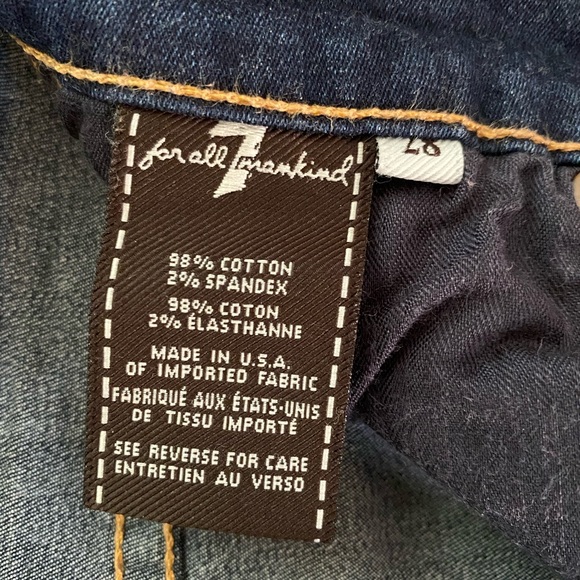 7 For All Mankind dark wash "The Skinny" fit jeans - Picture 3 of 5